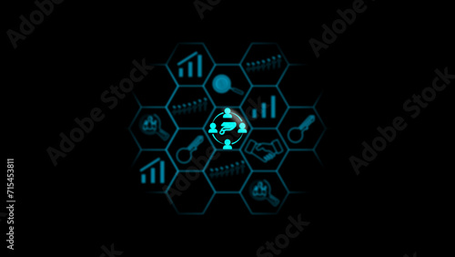 Businessman business graph ,business concept icon dollar icon customer experience text illustration background.