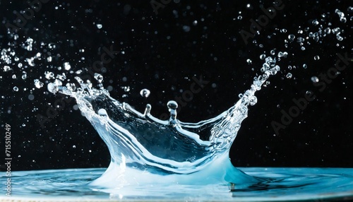 a water splash hitting the black background in the style of animated gifs