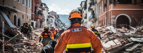 rescuers are digging earthquake rubble to find survivors.