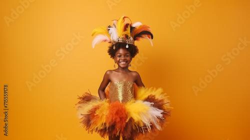 kid celebrating Carnival on isolated background