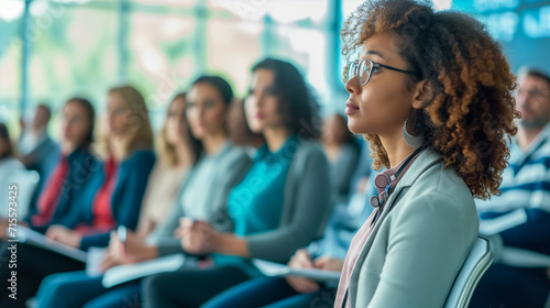 グローバル会社での説明会。ビジネス勉強会、学会のイメージ。大学教室で授業中のイメージ。