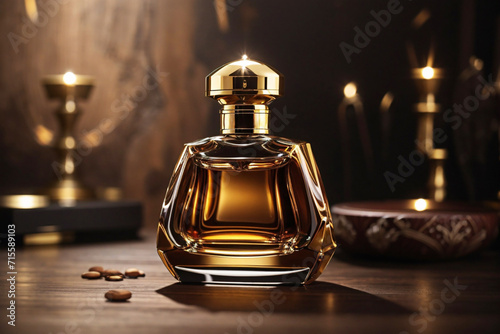 Oud Perfume bottle with agar wood concept