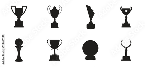 Trophy cup icon collection vector. Award and trophy design sets.