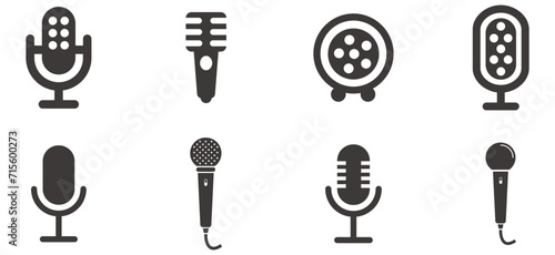 A set of various microphone design. Microphone vector design collection.