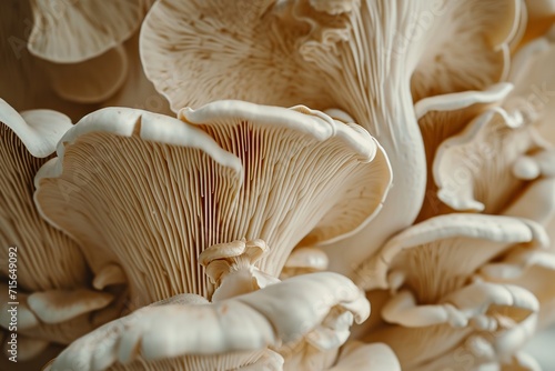 Macro view of fresh oyster mushrooms as background.