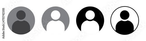 Profile icon set of four on white background. Avatar account icon vector. Default social media profile photo symbol - Vector Icon
