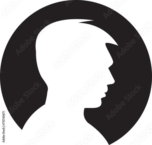 Silhouette Man in Circle Illustration