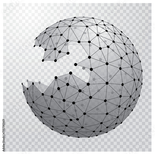 vector illustration of wire ball with bite