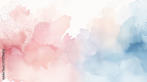 Hazy light blue and blush pink watercolor splatters