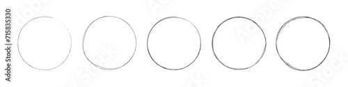 circles set. hand drawing different circles