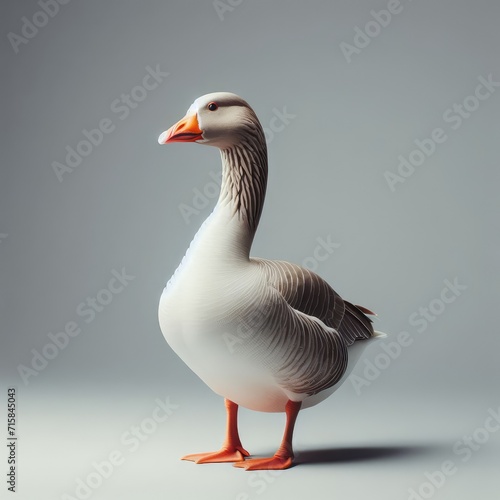 full body view of greylag goose alone