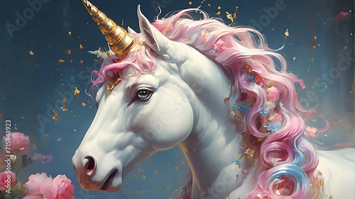 Cute illustration of a unicorn.