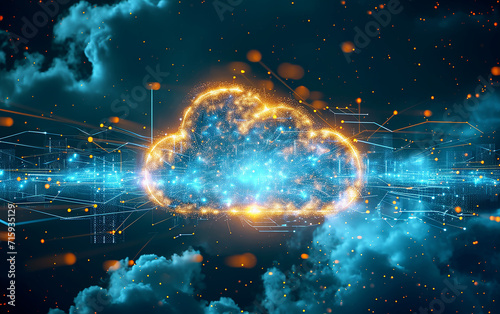 serviço on-line digital de armazenamento de dados em nuvem digital cloudscape para rede