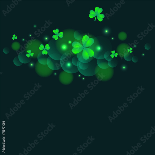 St. Patrick's Day green clover vector background. Irish holiday celebration