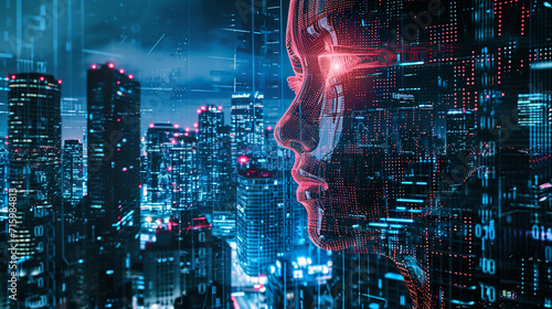  Conceptualization of a digital urban environment, integrating Artificial Intelligence technology within a smart city framework. Generative AI