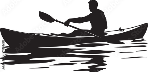 Whitewater Whisperer Vector Icon in Stylish Black for the Rapids Expert River Rhapsody Sleek Kayak Logo Design for the Enthusiastic Paddler