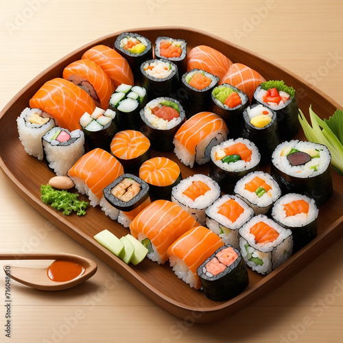 Delicious Japanese food sushi