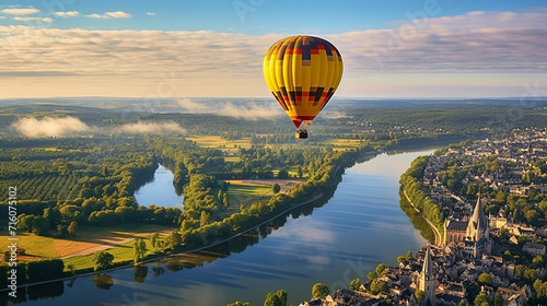 hot air balloon over cappadocia the loire valley floats gently over France's Loire Valley