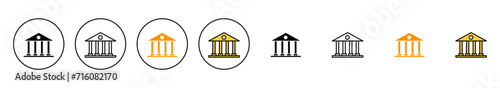 Bank icon set vector. Bank sign and symbol, museum, university
