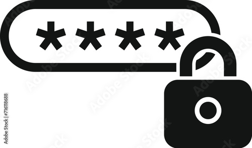 New password privacy icon simple vector. Protect document. Access design
