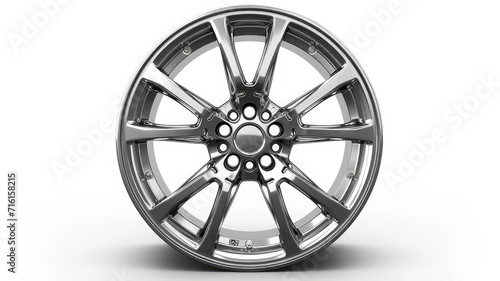 luxurious polished alloy wheel for high-end vehicles, isolated white background. perfect for automotive showcase and alloy wheel retailers