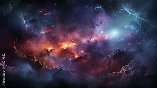 a_3d_fractal_nebula_space__background_banner_with_blank
