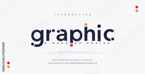 Graphic, abstract technology alphabet with colorful tech font. digital space typography vector illustration design 