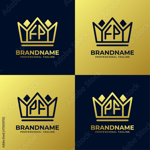 Letters FP and PF Home King Logo Set, suitable for business with FP or PF initials