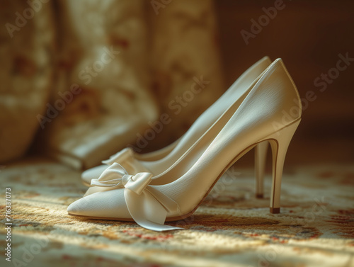 stylish elegant heels with bow