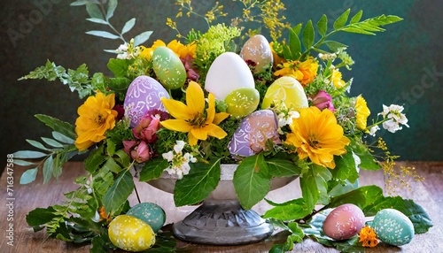Easter Egg Bouquet: A bouquet of flowers paired with Easter eggs.