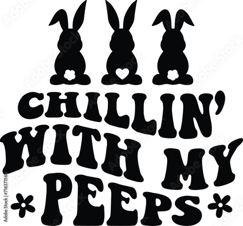 Chillin with my peeps, Easter bunny silhouette.