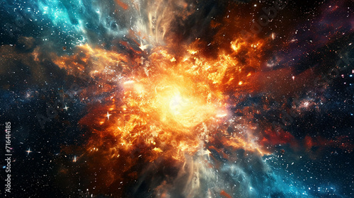 An explosion in outer space