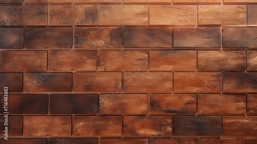 brick wall surface of copper metallic brown color