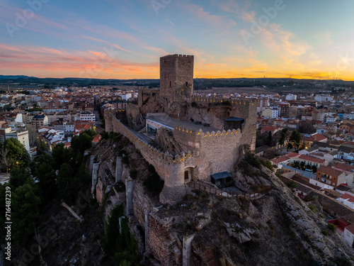 Castillo de Almansa en Albacete al atardecer