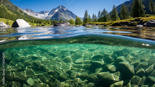 Crystal,clear reflections in an enchanting lake , Crystal,clear reflections, enchanting lake