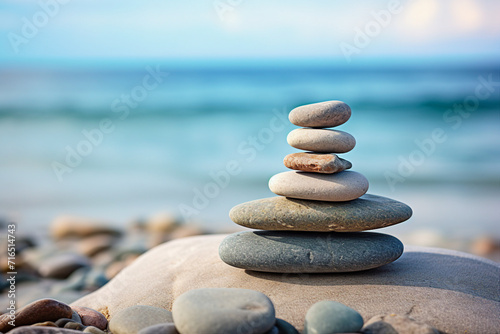 Beautiful sea landscape view summer sunny weather stones picture wallpaper created with generative ai