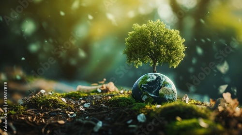 save the world, ecology plant trees and recycle 