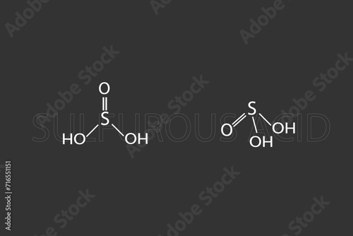 Sulfurous acid molecular skeletal chemical formula 
