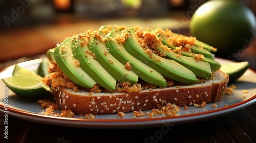 Toast whole wheat bread oval cut with avocado UHD wallpaper