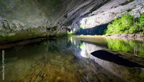 underground river in clearwater cave gunung mulu national park borneo malaysia
