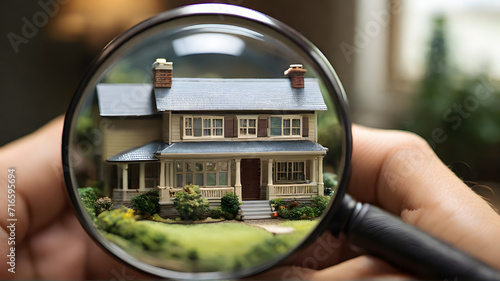 A magnifying glass focused on a miniature house emphasizes - AI