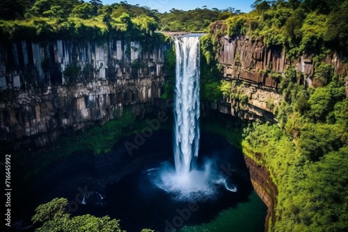 A stunning waterfall located in Canela, Rio Grande do Sul, Brazil. Generative AI