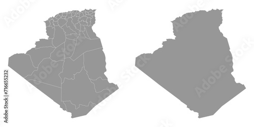 Algeria map with administrative divisions.