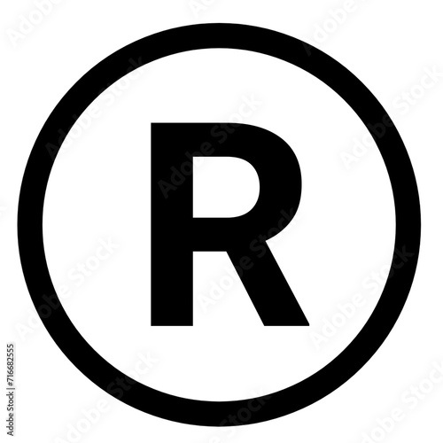 Alphabet letter r rounded with circle 