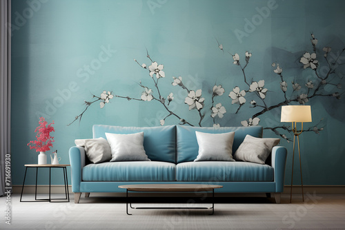 Beautiful living room, modern, stylish, armchairs, cozy sofas, pleasant atmosphere