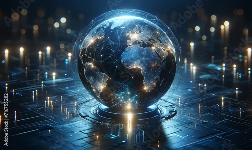 technology background with globe