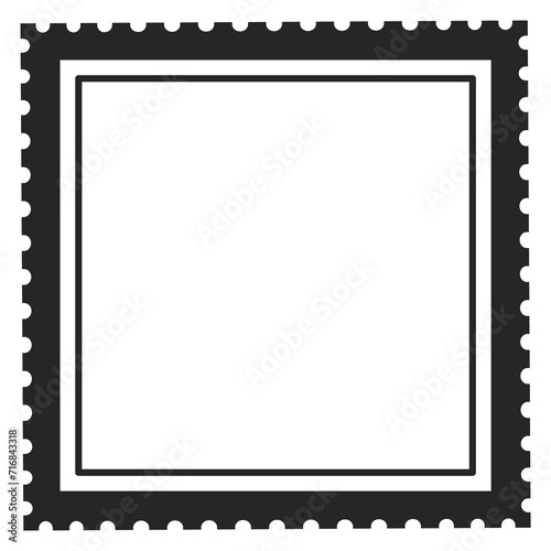 Postmark frame template. Empty black square border