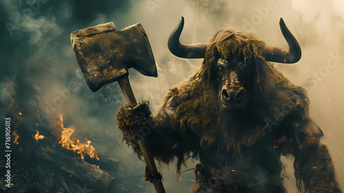 Minotaur. Fierce Creature of Greek Mythology