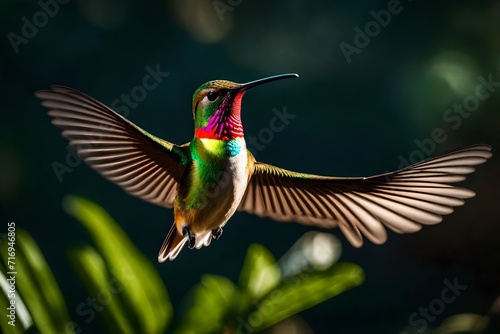 hummingbird fling on a flower