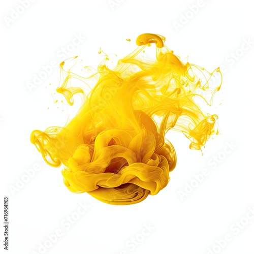 Smoke ball in yellow color isolated on white background